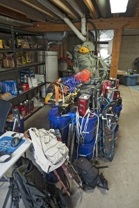 The gear and resupplies for the winter trips on the Continental Divide.