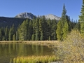 The upper end of Twin Lakes with an unnamed peak and the Continental Divide in the background.