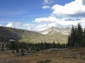 On the Continental Divide trail in the cirque at the head of Big Lake Creek Canyon.