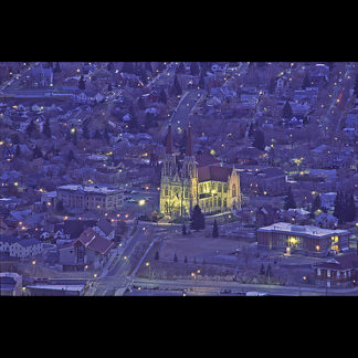 Early morning view of Saint Helena Cathedral in Helena Montana