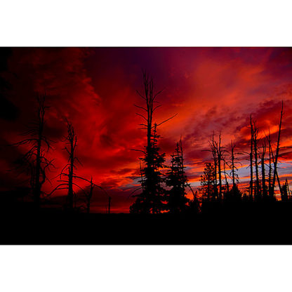 Sunset from an unnamed peak on the north side of Big Sand Lake Sunset in Selway-Bitterroot Wilderness