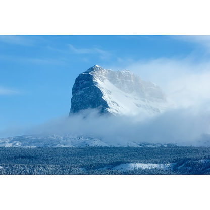Winter view of Chief Mountain in Glacier National Park