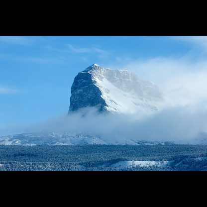 Winter view of Chief Mountain in Glacier National Park